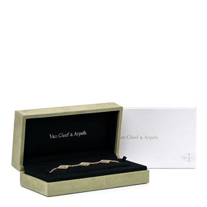 Van Cleef & Arpels 18K Yellow Gold Mother of Pearl 5 Motifs Vintage Alhambra Bracelet 8 of 8