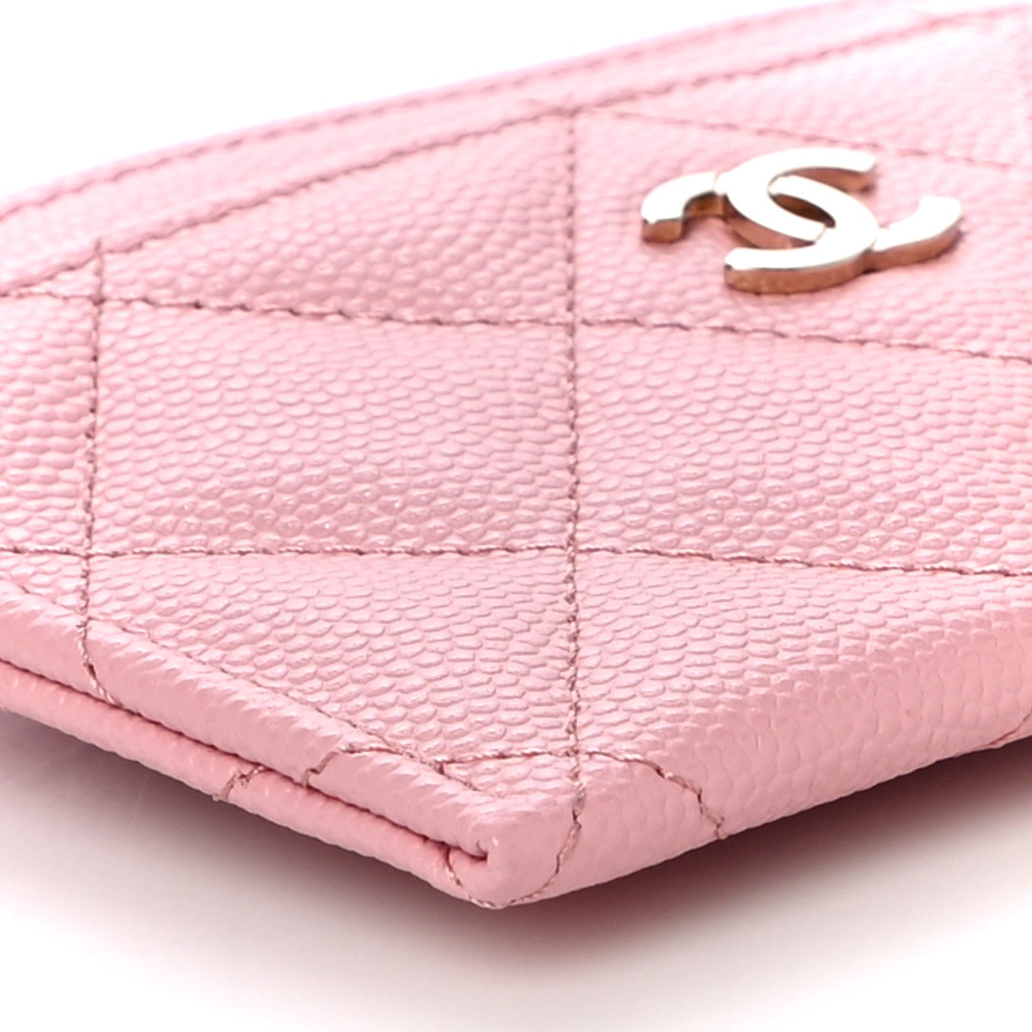 Chanel Caviar Quilted Card Holder Pink 10 of 12