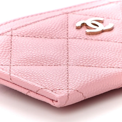 Chanel Caviar Quilted Card Holder Pink 10 of 12