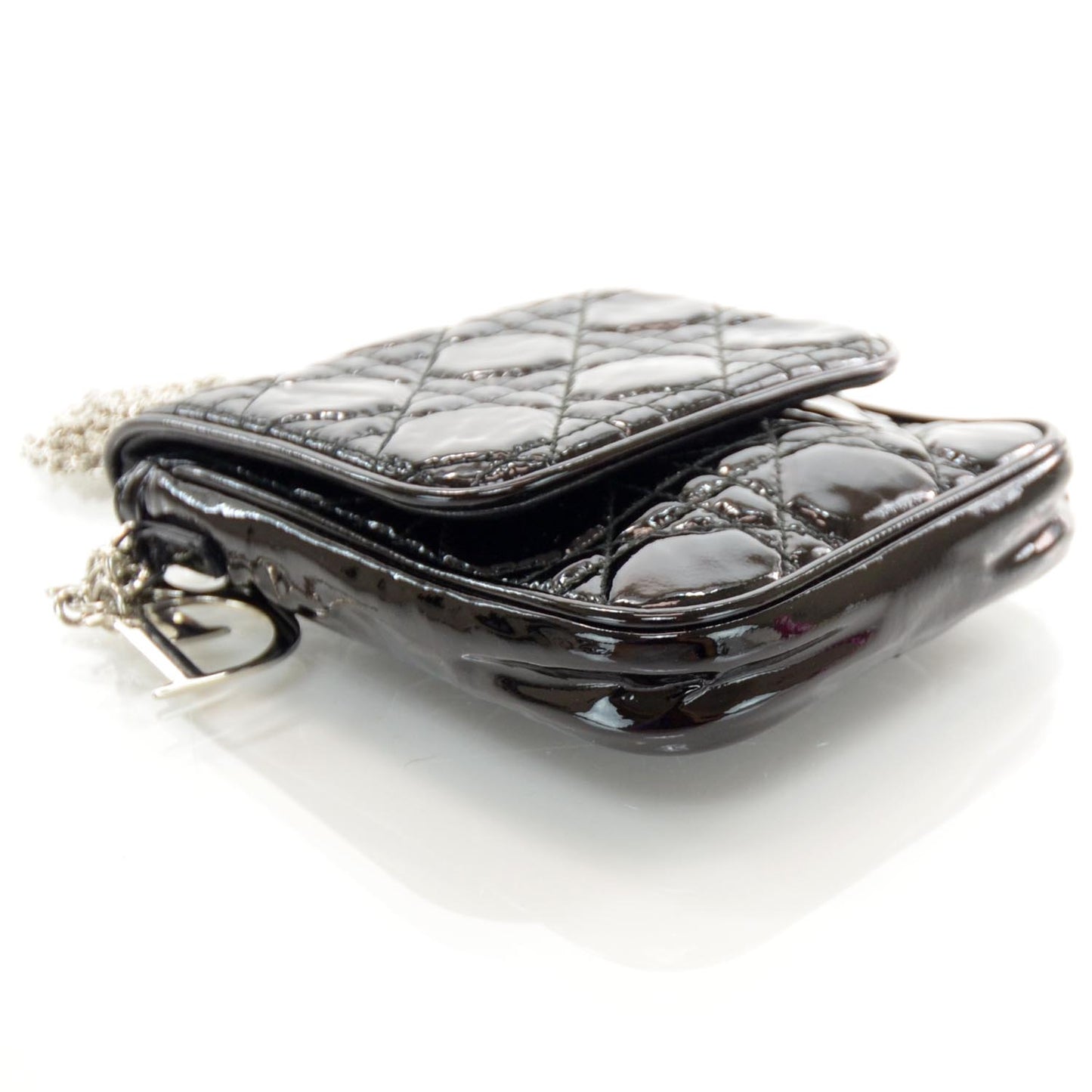 Patent Cannage Cross Body Bag Black