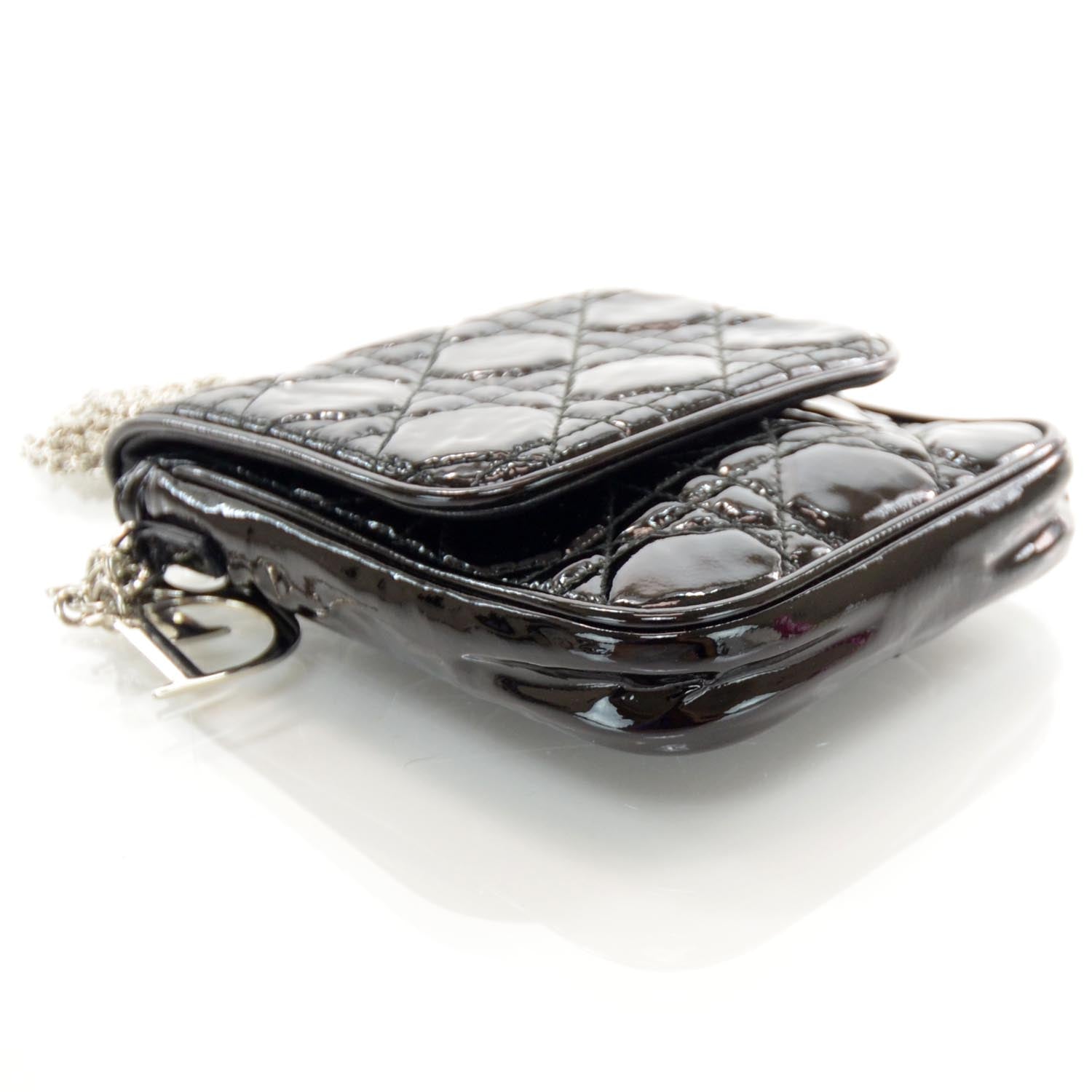 Christian Dior Patent Cannage Cross Body Bag Black 4 of 6