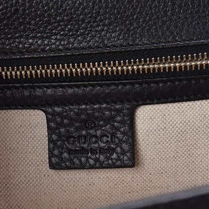 Gucci Calfskin Medium New Bamboo Top Handle Bag Black 6 of 9