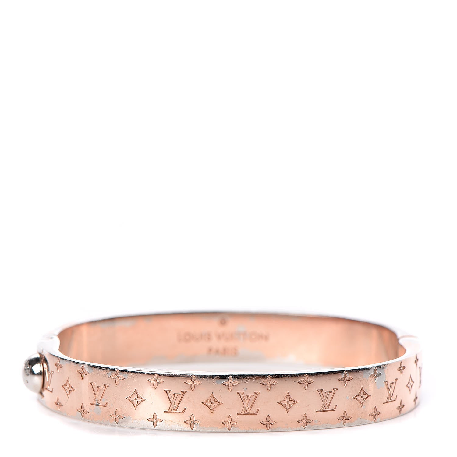 Louis Vuitton Monogram Nanogram Cuff S Pink Gold 1 of 6