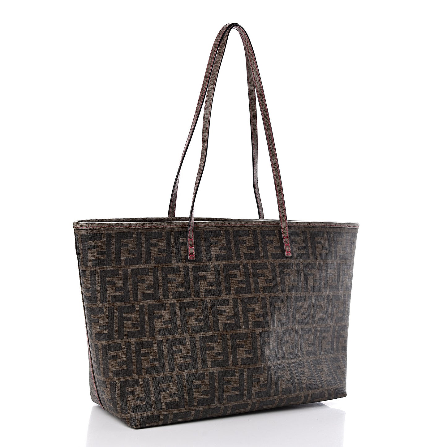 Zucca Spalmati Vitello Elite Small Roll Tote Tobacco Ciclamino