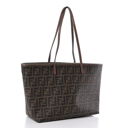 Fendi Zucca Spalmati Vitello Elite Small Roll Tote Tobacco Ciclamino 3 of 10