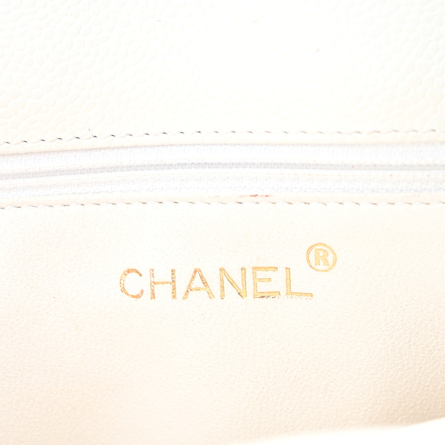 Chanel Caviar CC Wood Handle Tote White 5 of 9