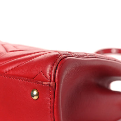 Gucci Calfskin Matelasse Small GG Marmont Tote Hibiscus Red 11 of 11