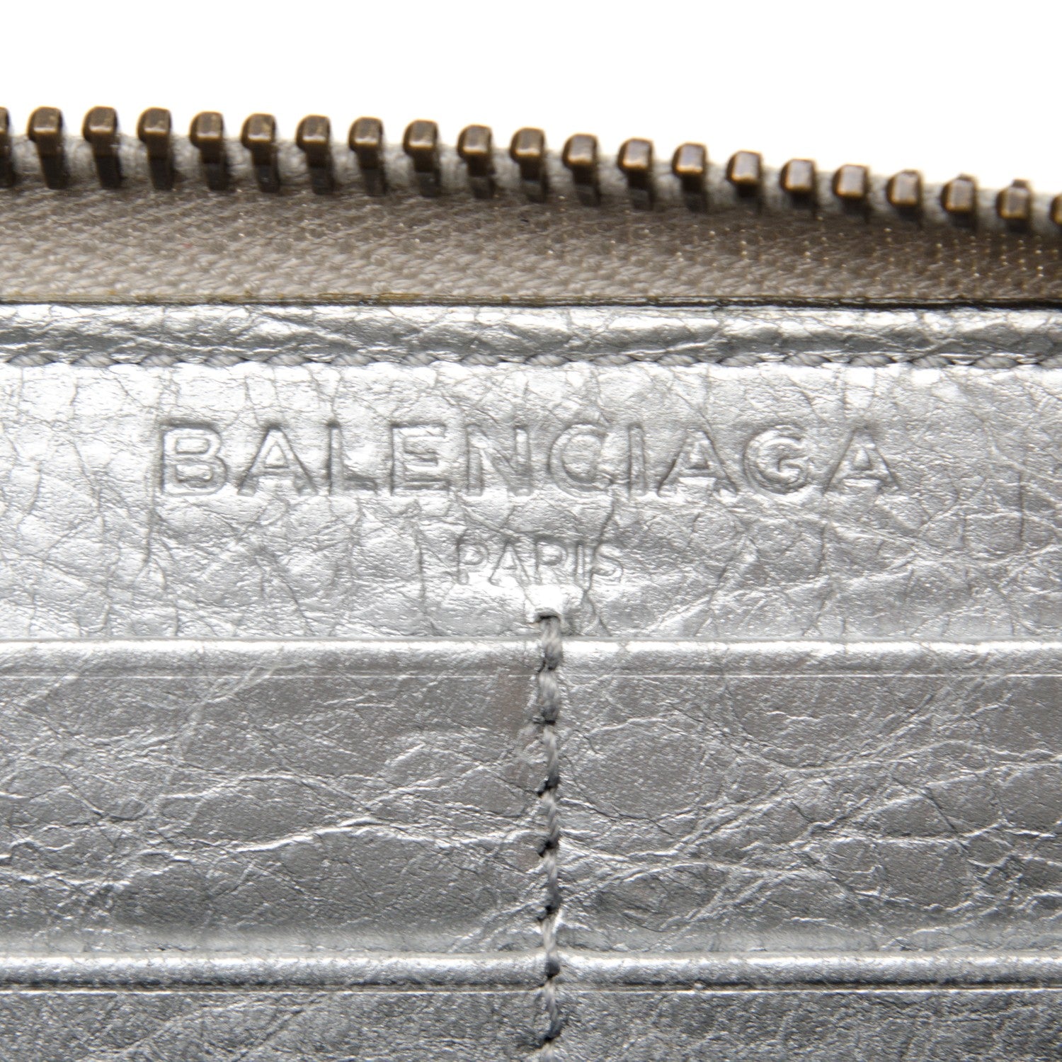 Balenciaga Agneau Classic Hardware Continental Zip Around Wallet Gris Aluminum 6 of 7