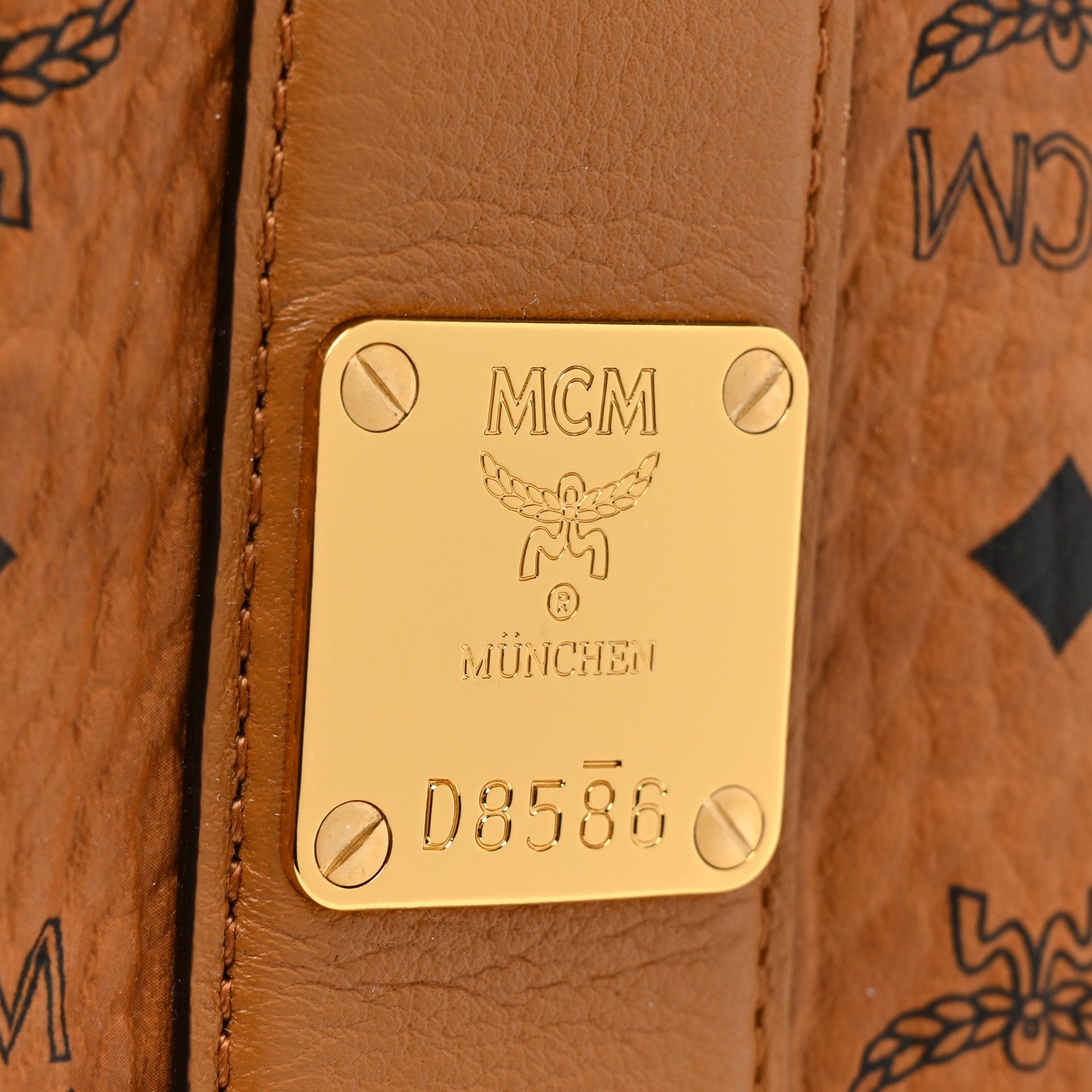 MCM Visetos Medium Liz Reversible Shopper Tote Cognac 10 of 15