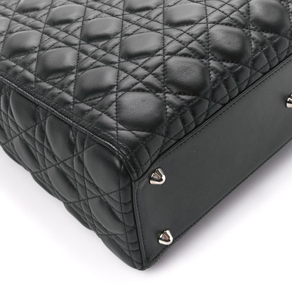 Christian Dior Lambskin Cannage Large Lady Dior Black 9 of 10