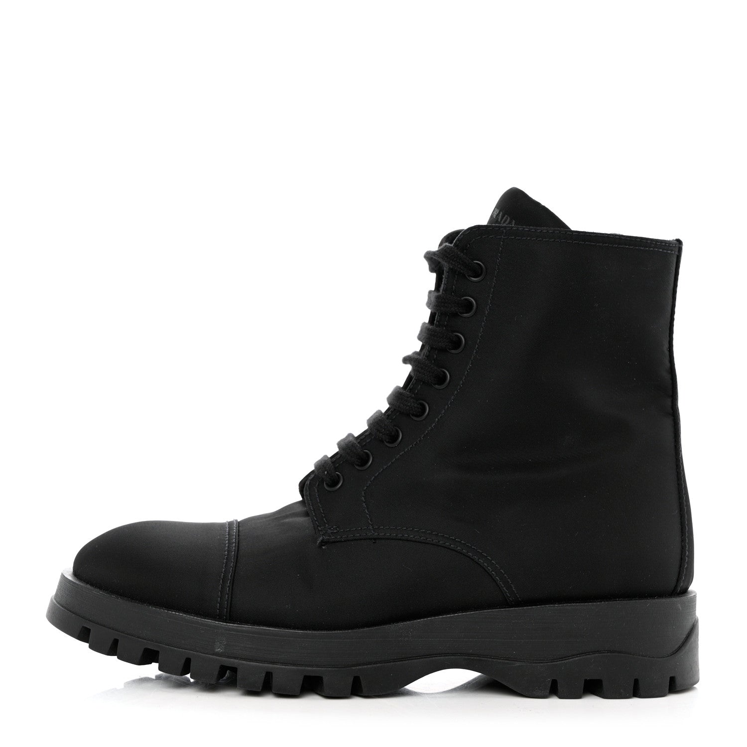 Prada Nylon Gabardine Captoe 30mm Combat Boots 37 Black 1 of 7