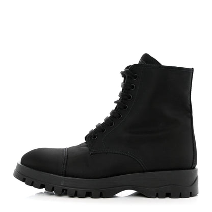 Prada Nylon Gabardine Captoe 30mm Combat Boots 37 Black 1 of 7