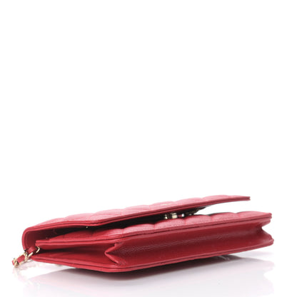Chanel Caviar Quilted Wallet On Chain WOC Red 3 of 9