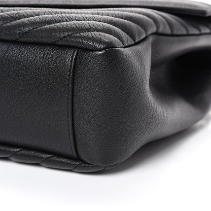 Saint Laurent Sheepskin Matelasse Chevron Monogram Large College Satchel Black 9 of 10