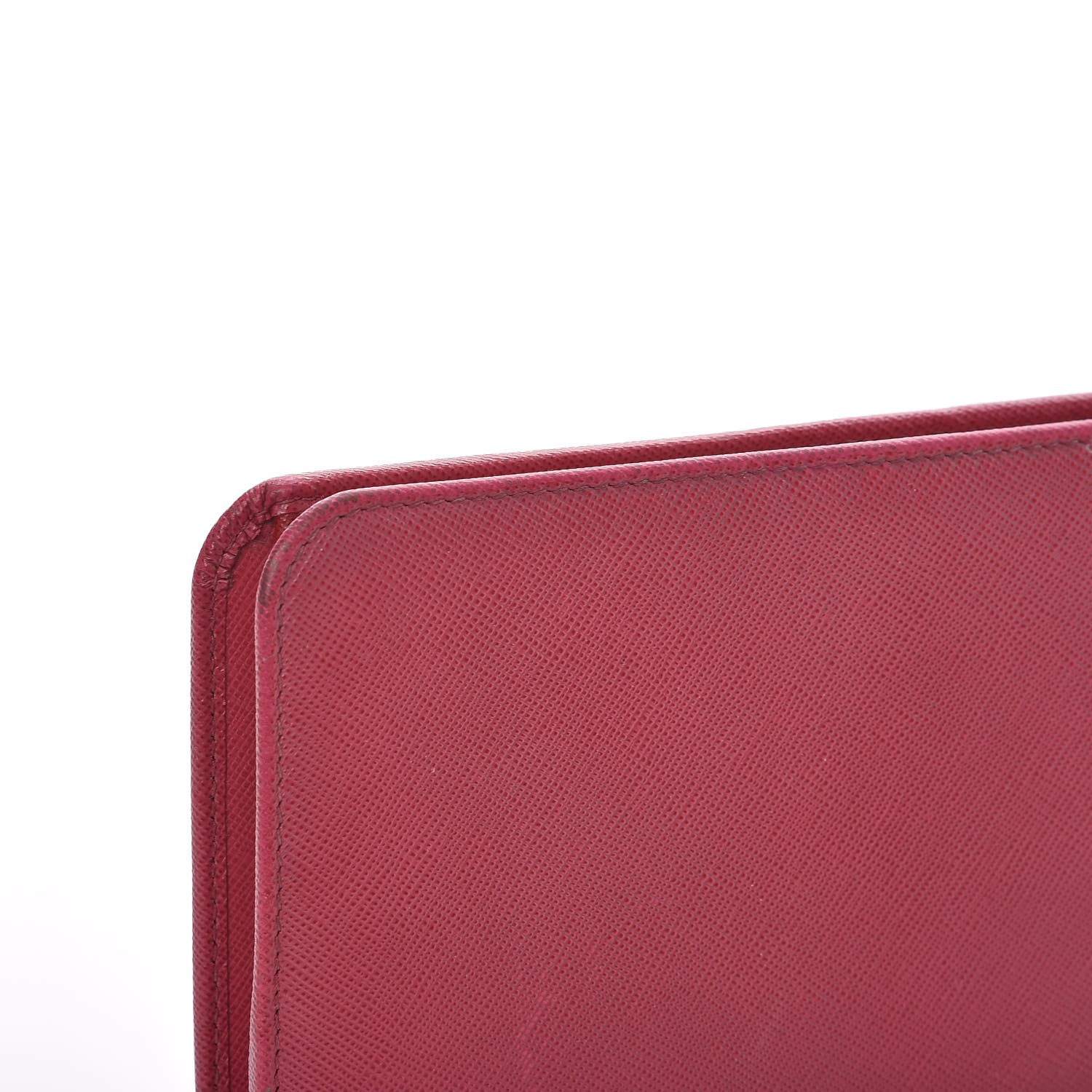 Prada Saffiano Metal Double Snap Travel Wallet Ibisco 7 of 10
