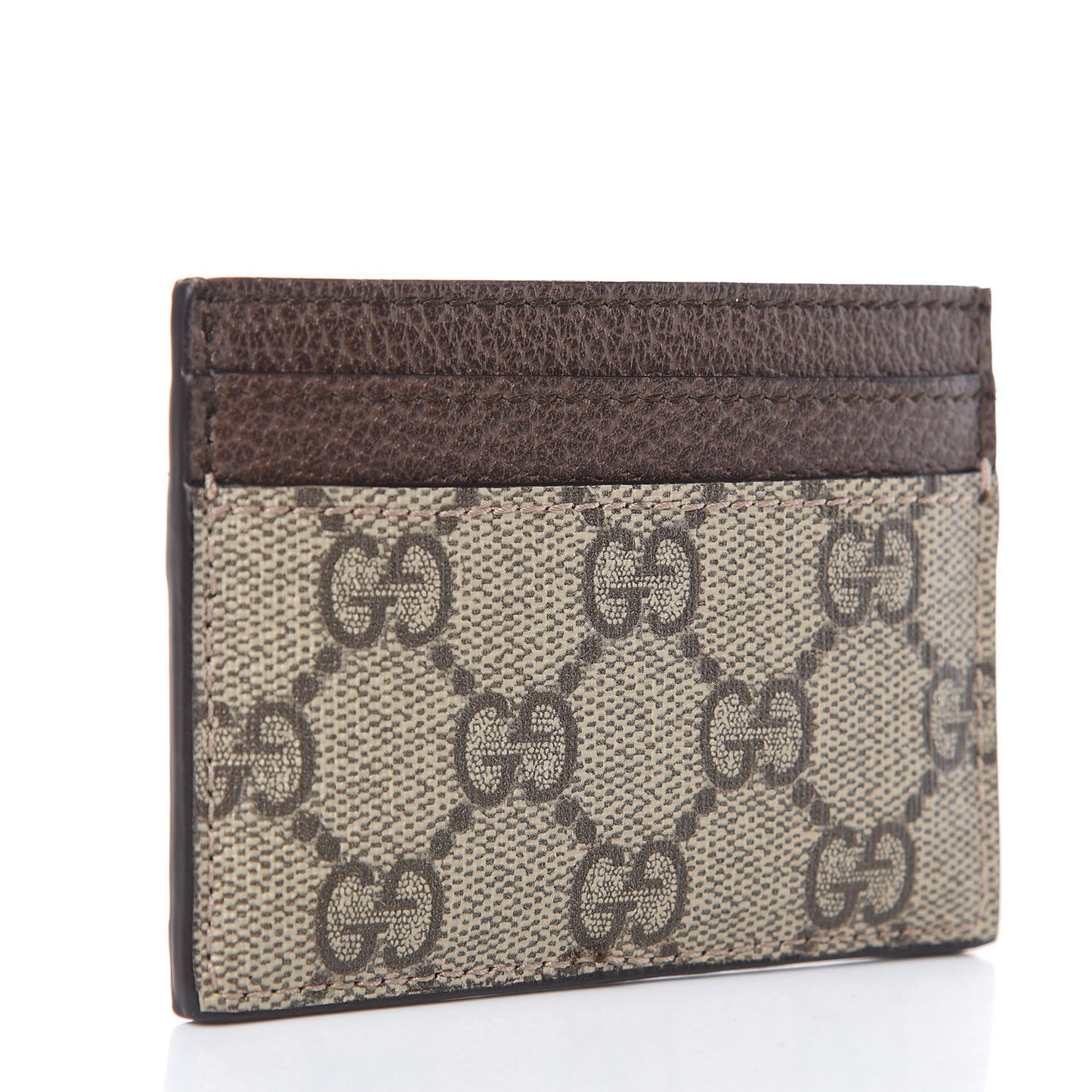 GG Supreme Monogram Ophidia Card Holder Brown