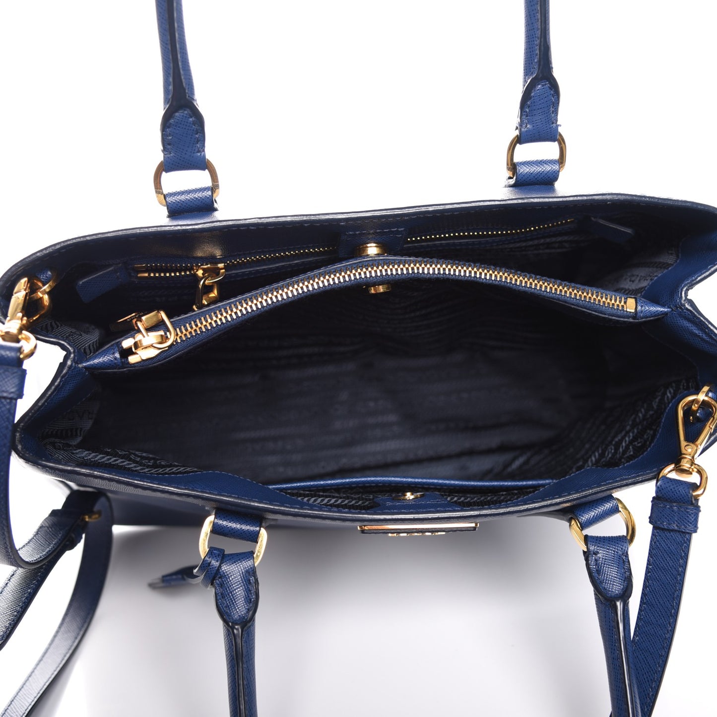 Saffiano Lux Medium Tote Bluette
