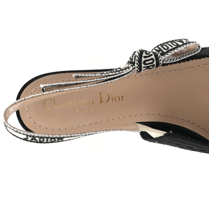 Christian Dior Resille Ribbon J'Adior Slingback Ballet Flats 37 Black 7 of 9