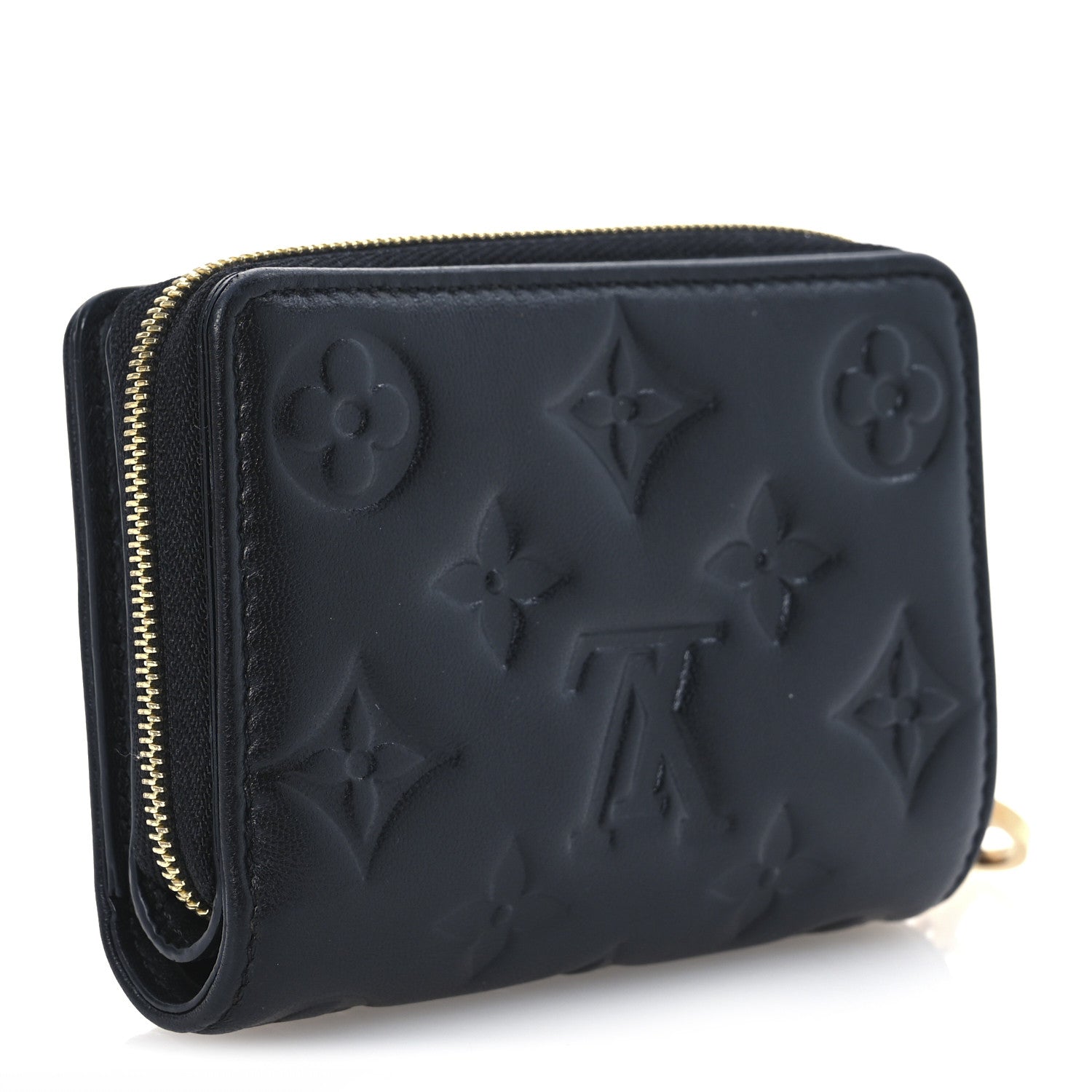 Louis Vuitton Lambskin Embossed Monogram Lou Coussin Wallet Black 3 of 9
