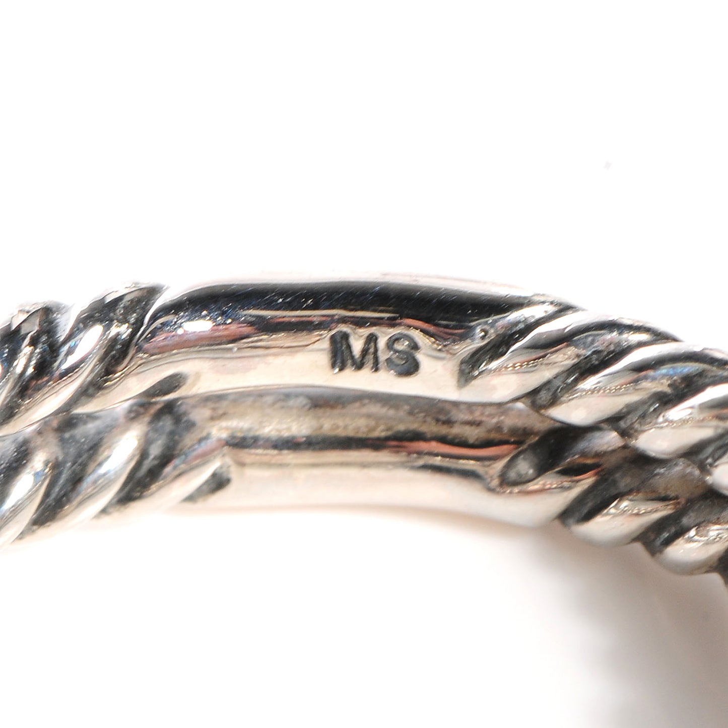 Sterling Silver Pave Diamond Pearl Cable Ring 6