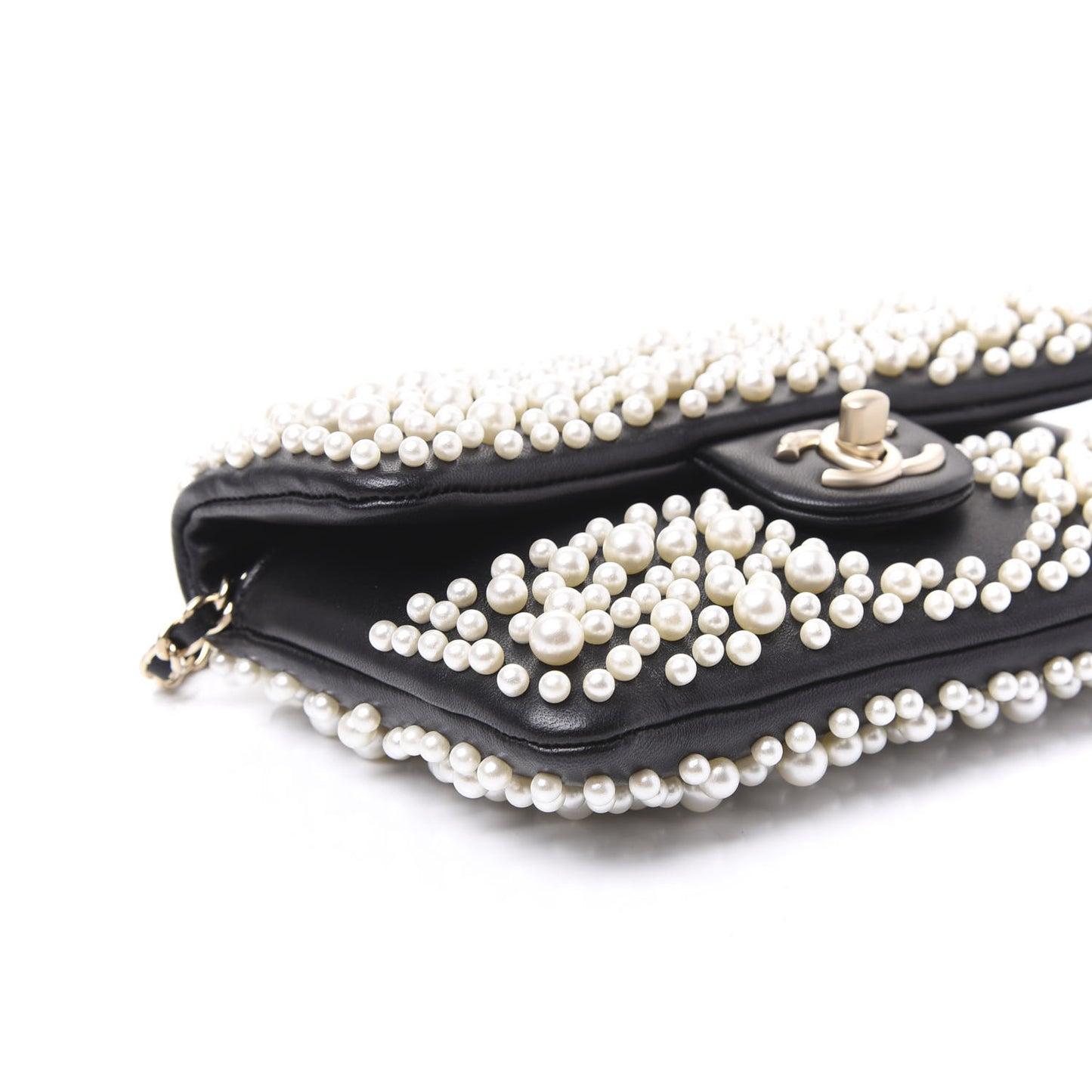 Lambskin Quilted Pearly Flap White