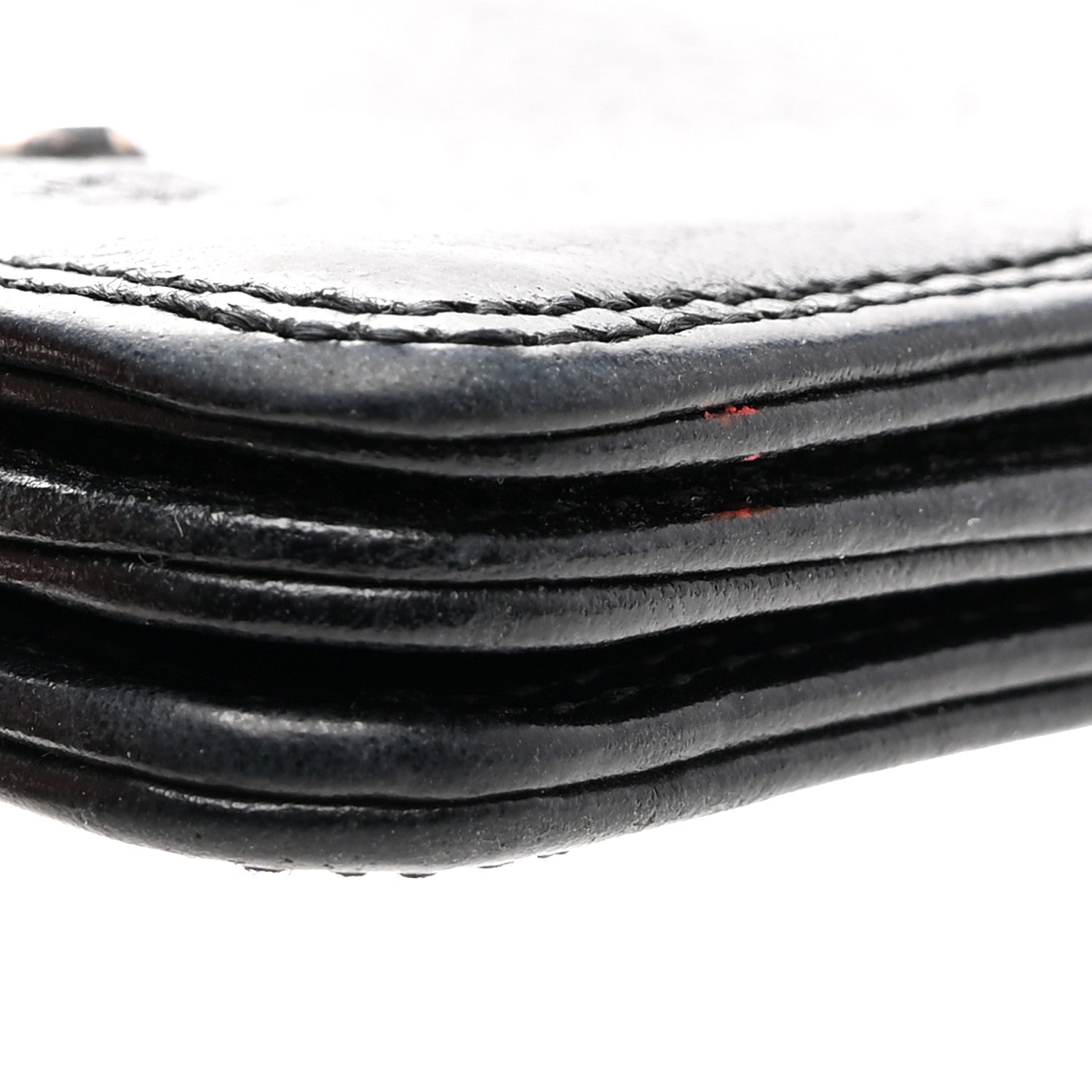 Chrome Hearts Grained Calfskin Grommet Card Holder Black 7 of 9
