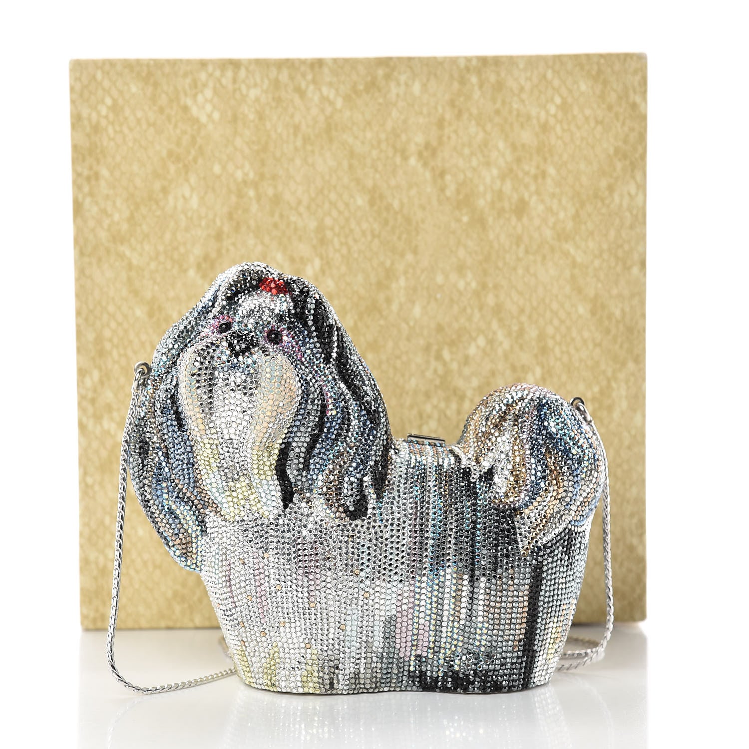 Judith Leiber Crystal Shih Tzu Minaudiere Clutch 10 of 12