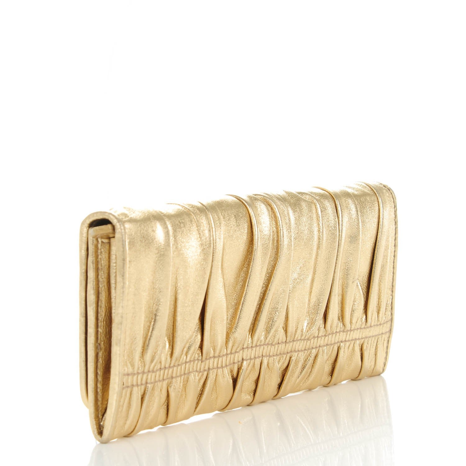 Prada Nappa Gaufre Continental Wallet Platino 3 of 9