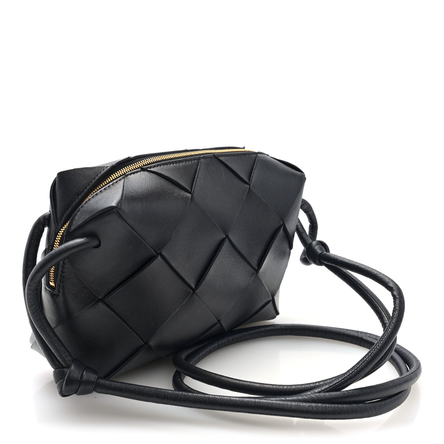Bottega Veneta Lambskin Maxi Intrecciato Small Cassette Camera Bag