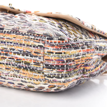 Chanel Tweed Quilted Cuba Single Flap Ecru Orange Lilac 6 of 12