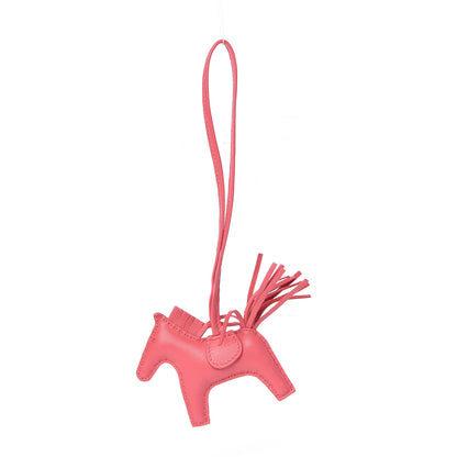 Hermes Milo Lambskin Grigri Rodeo Horse Bag Charm PM Rose Azalee 1 of 5