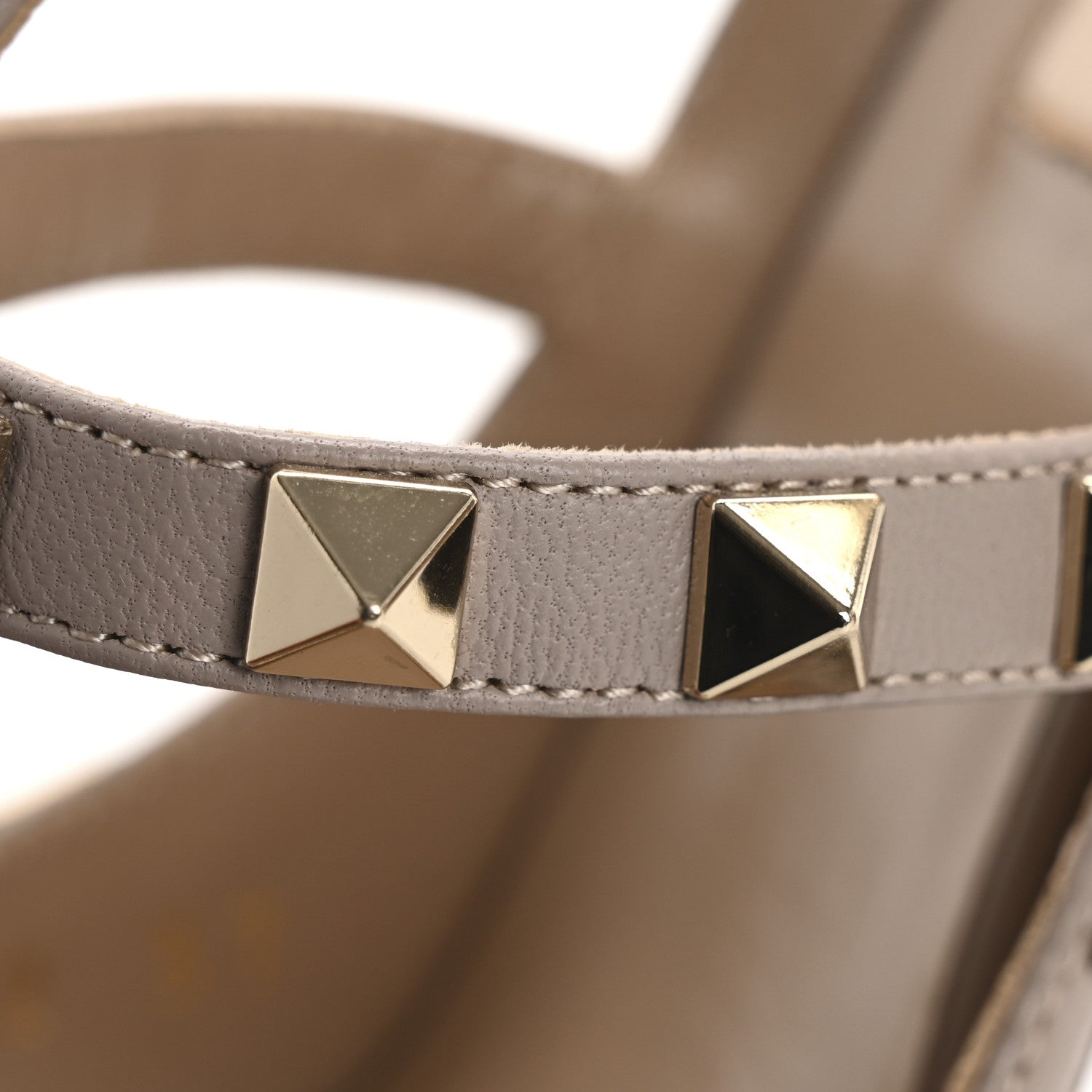 Valentino Garavani Calfskin Nappa Rockstud Ankle Strap 100mm Pumps 37 Poudre 13 of 14