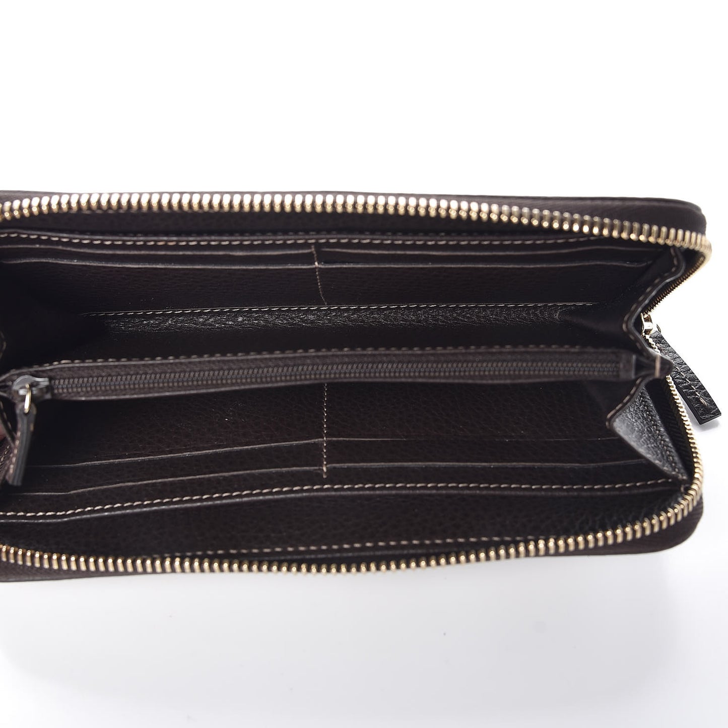 Crystal Monogram Zip Around Wallet Brown