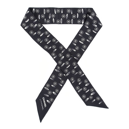 Chanel Silk CC Slim Bandeau Scarf Black 1 of 3