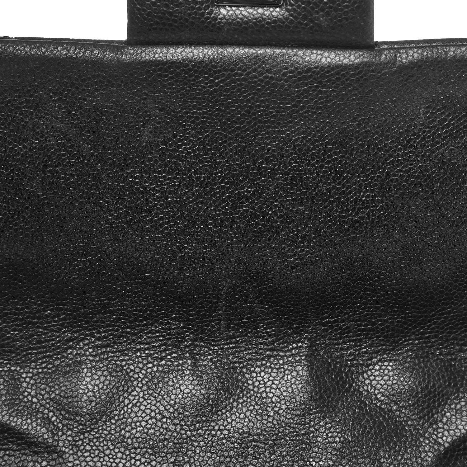 Chanel Washed Caviar Quilted Maxi Single Flap Black 9 of 10