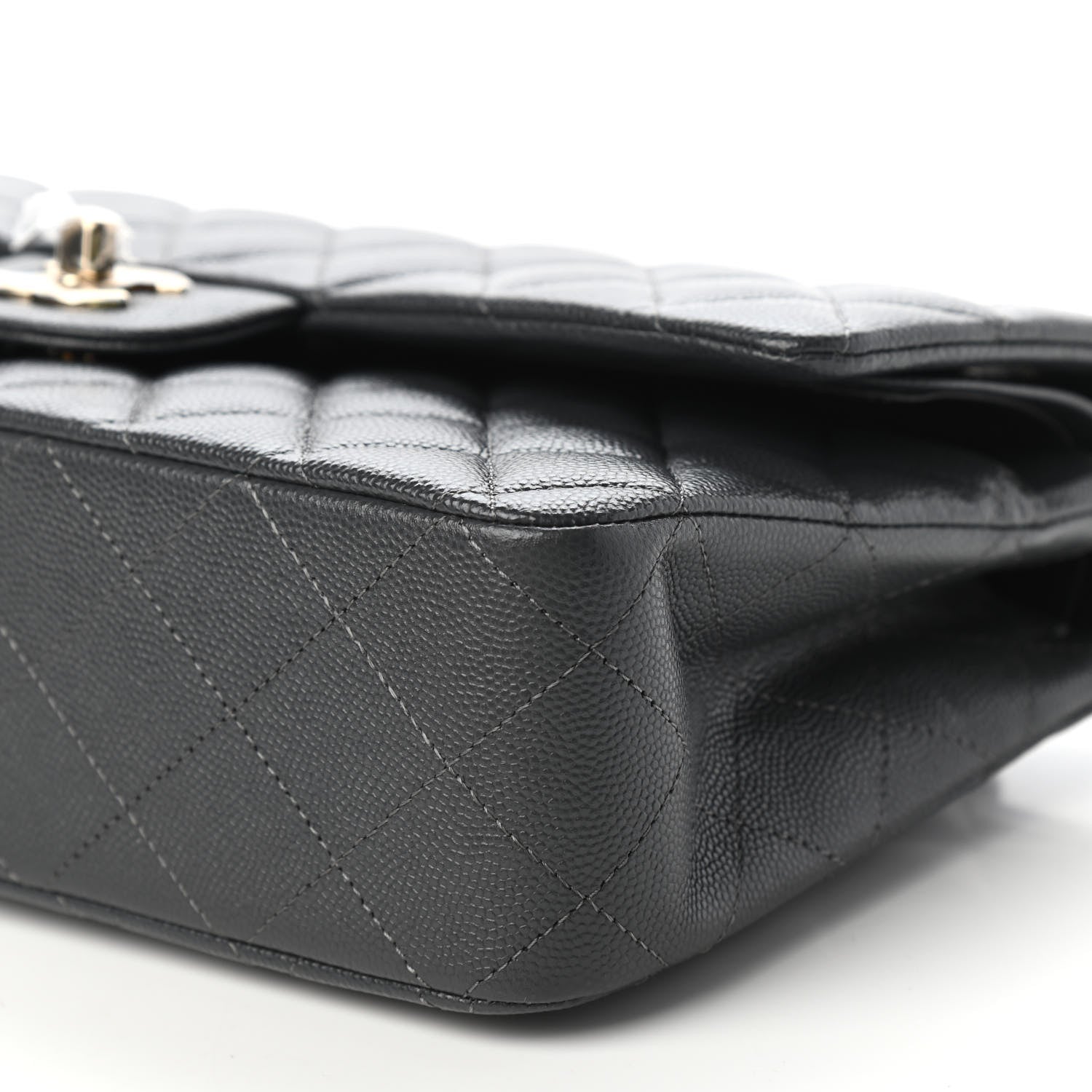 Chanel Caviar Quilted Medium Double Flap Dark Grey 9 of 11