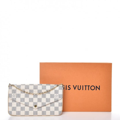 Louis Vuitton Damier Azur Pochette Felicie Chain Wallet Rose Ballerine 13 of 13