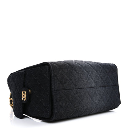 Chanel Washed Denim Quilted Small Chanel 25 Handbag Black 4 of 10