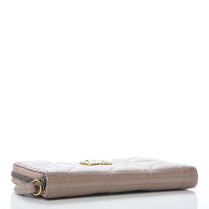 Gucci Calfskin Matelasse Pearly GG Marmont Zip Around Wallet Porcelain Rose 4 of 10