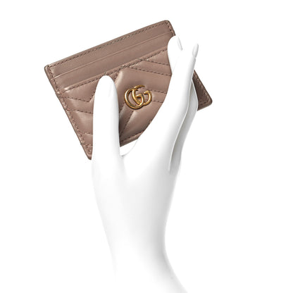 Gucci Calfskin Matelasse GG Marmont Card Holder Porcelain Rose 2 of 9