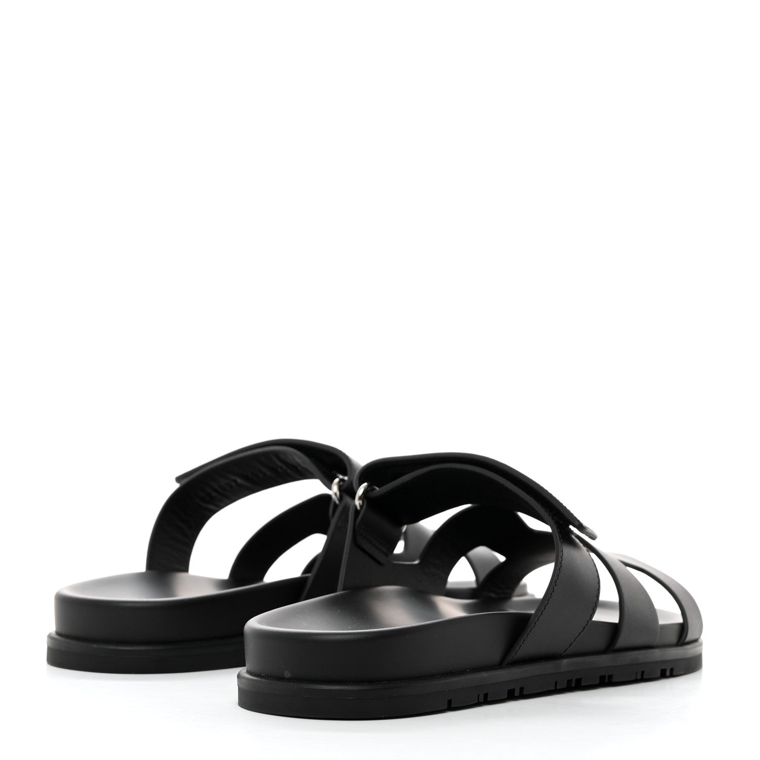 Hermes Calfskin Womens Chypre Sandals 40.5 Black 4 of 9