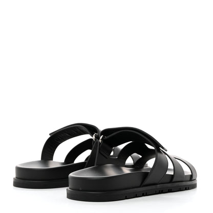 Hermes Calfskin Womens Chypre Sandals 40.5 Black 4 of 9