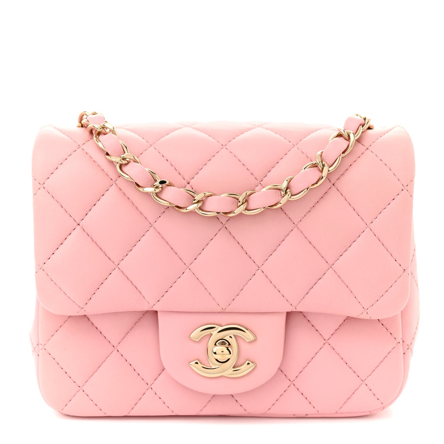 Chanel Lambskin Quilted Mini Square Flap Light Pink 1 of 11