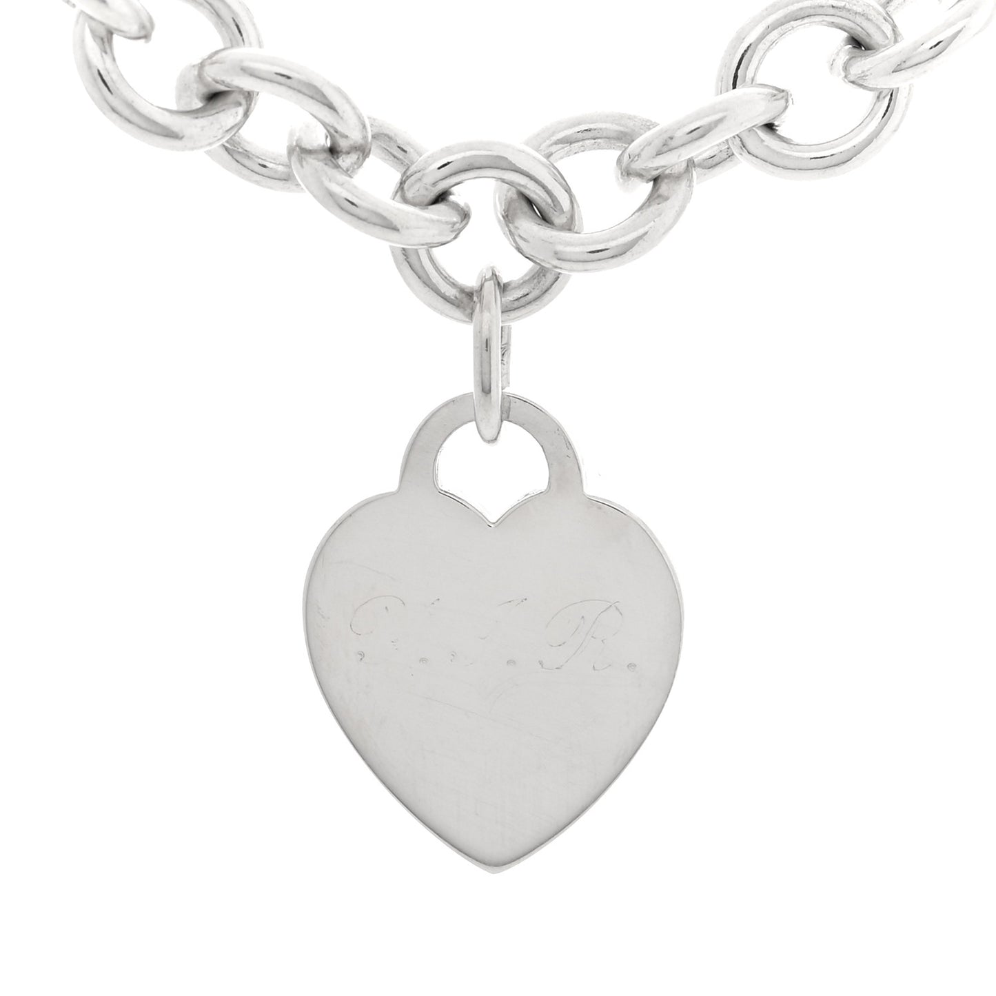 Sterling Silver Heart Tag Pendant Necklace