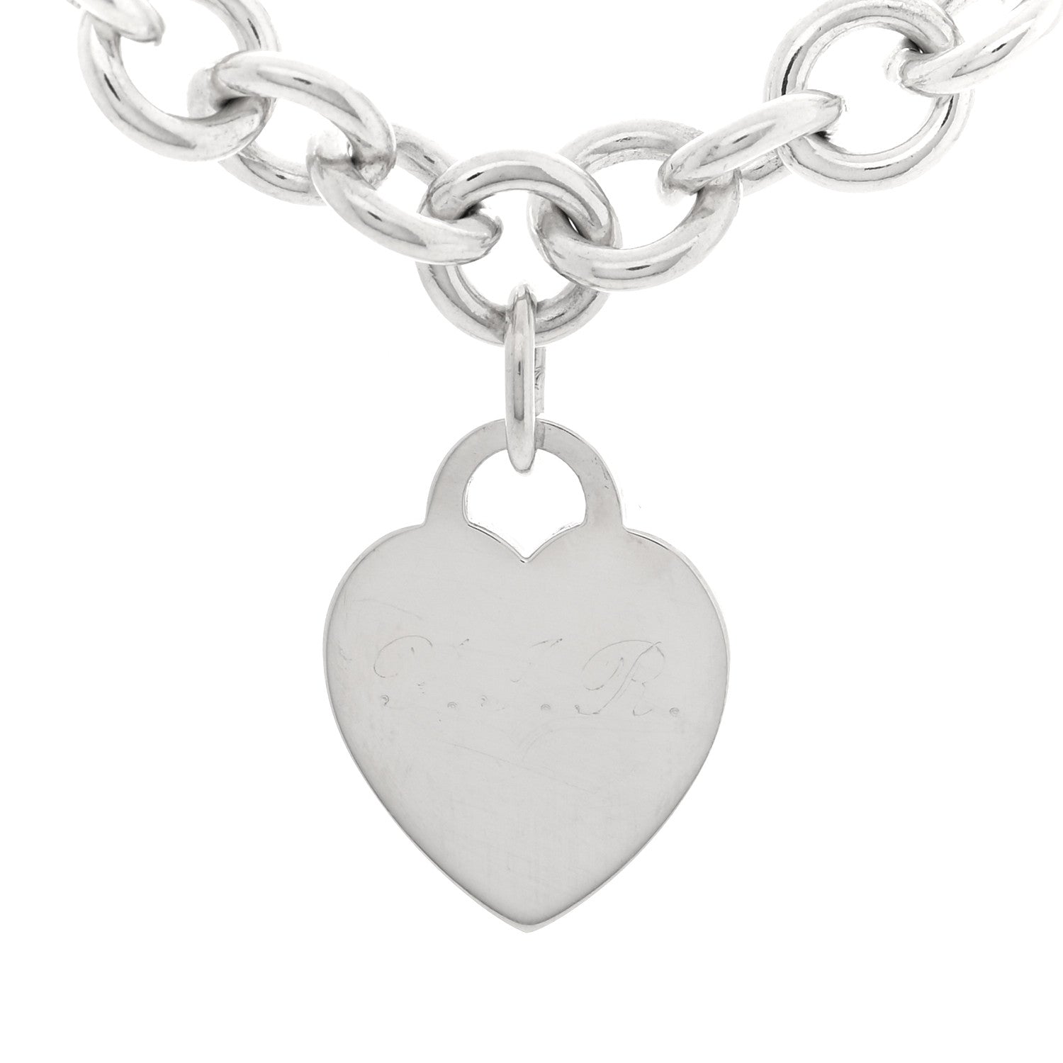 Tiffany Sterling Silver Heart Tag Pendant Necklace 5 of 6