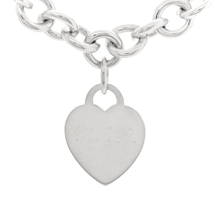 Tiffany Sterling Silver Heart Tag Pendant Necklace 5 of 6
