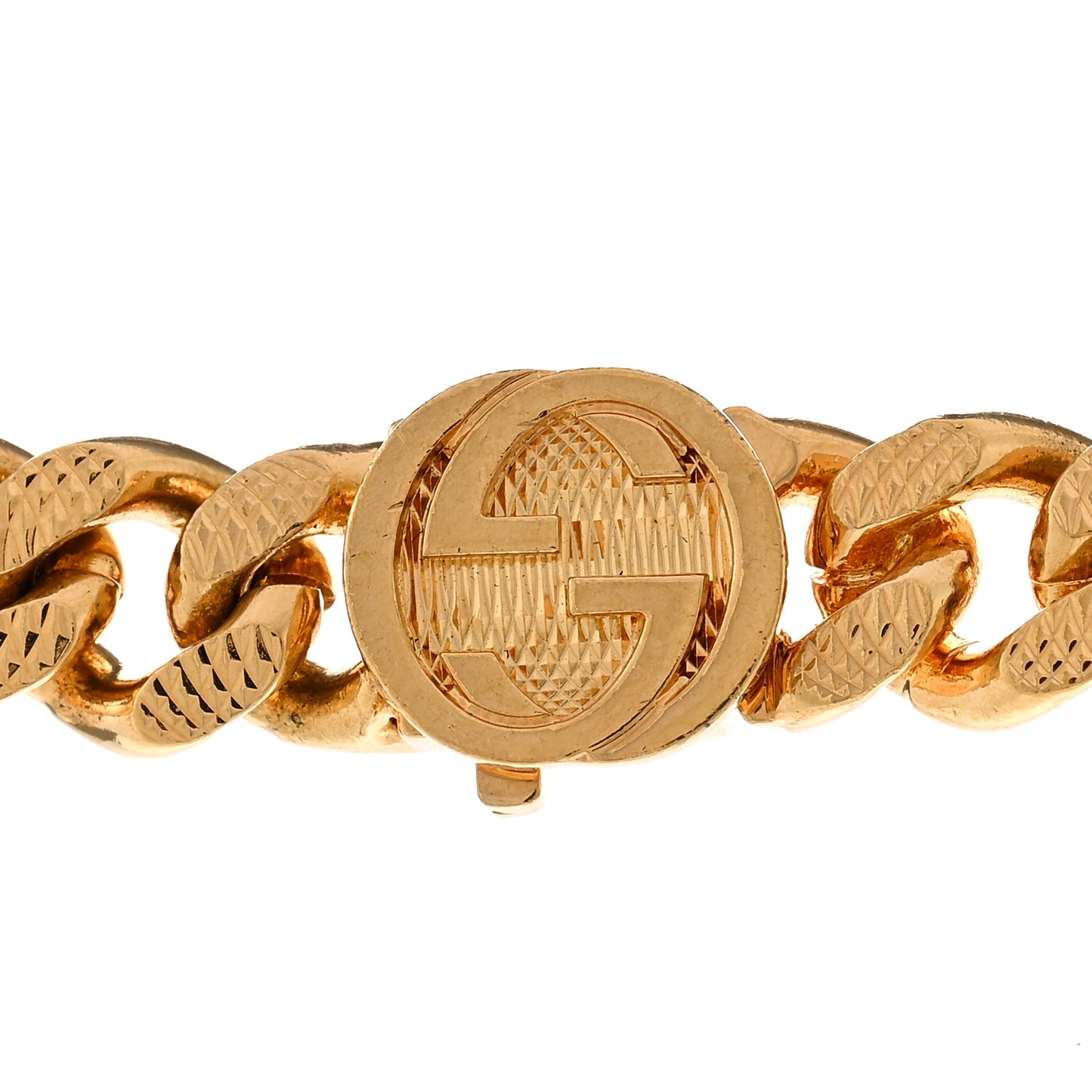 Metal Interlocking GG Chain Necklace Gold