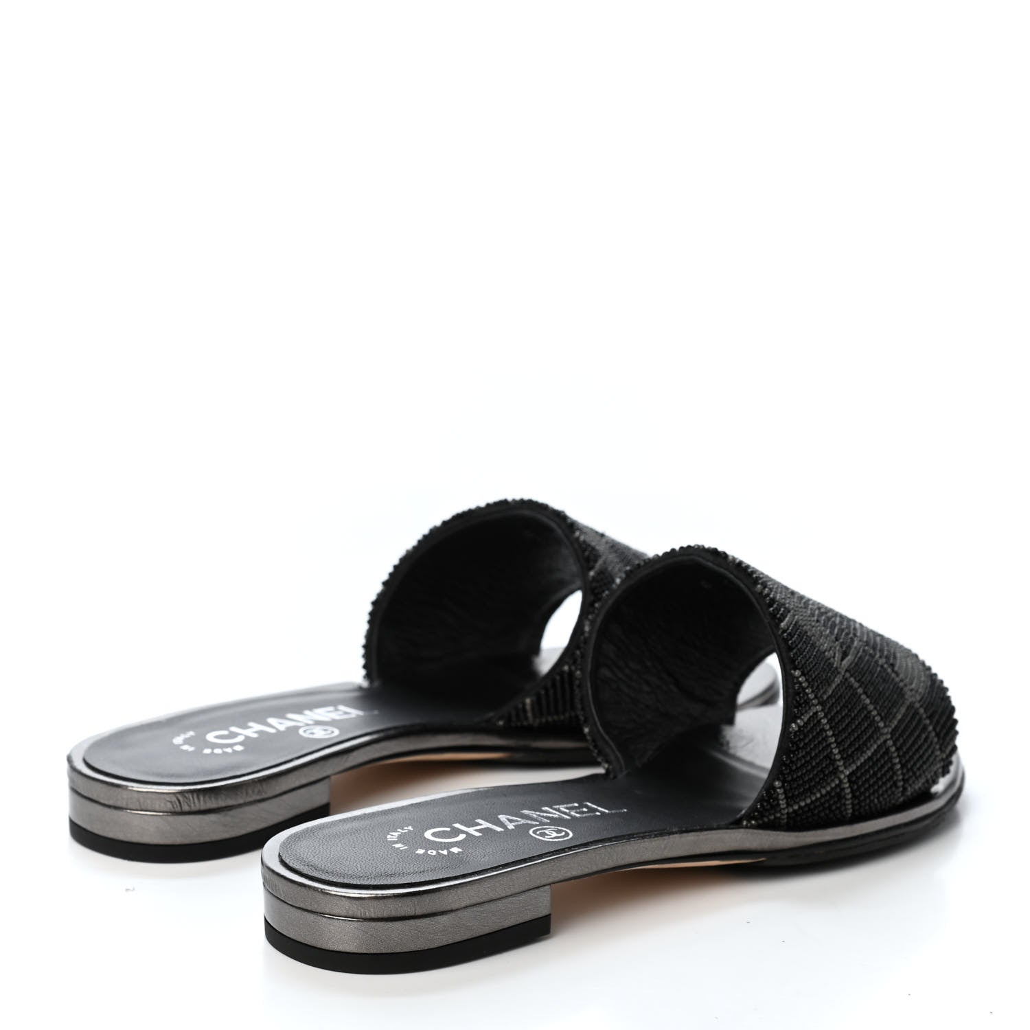 Chanel Pearl Embroidery CC Mules 35 Black 3 of 4