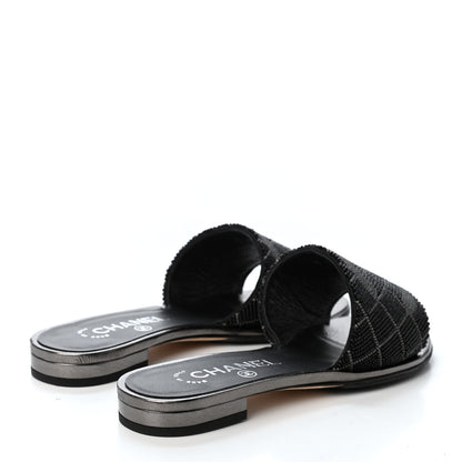 Chanel Pearl Embroidery CC Mules 35 Black 3 of 4