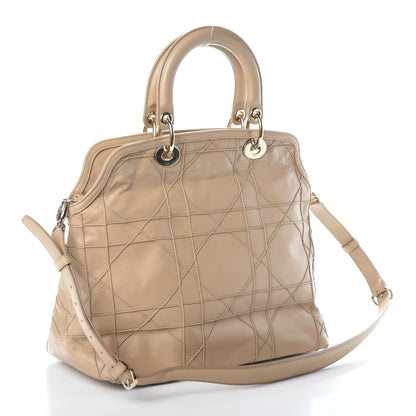Christian Dior Lambskin Cannage Medium Granville Tote Beige 3 of 20